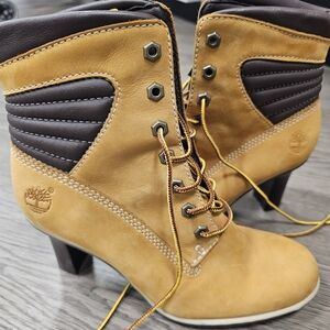 Timberland Women's Brown and Tan Heeled Boots